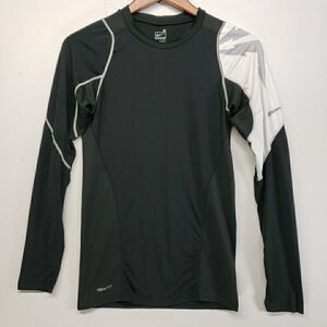 Nike Mens Pro Long Sleeve Compression Shirt Medium Black Grey White Camo Graphic